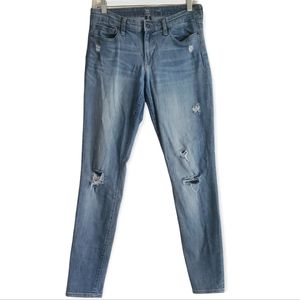 Gap Womens 28 Regular Skinny Light Wash Denim Distressed Jeans